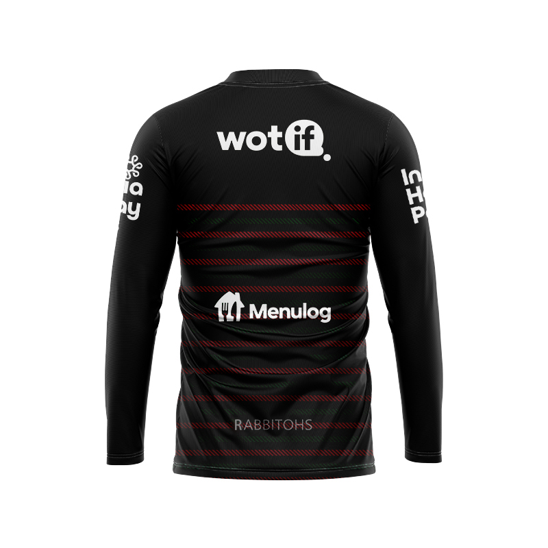 NRL South Sydney Rabbitohs 2024 Long Sleeve Black Warm Up Jersey