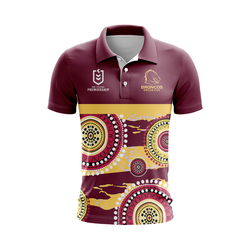 NRL Brisbane Broncos 2024 Indigenous RS Polo Shirt
