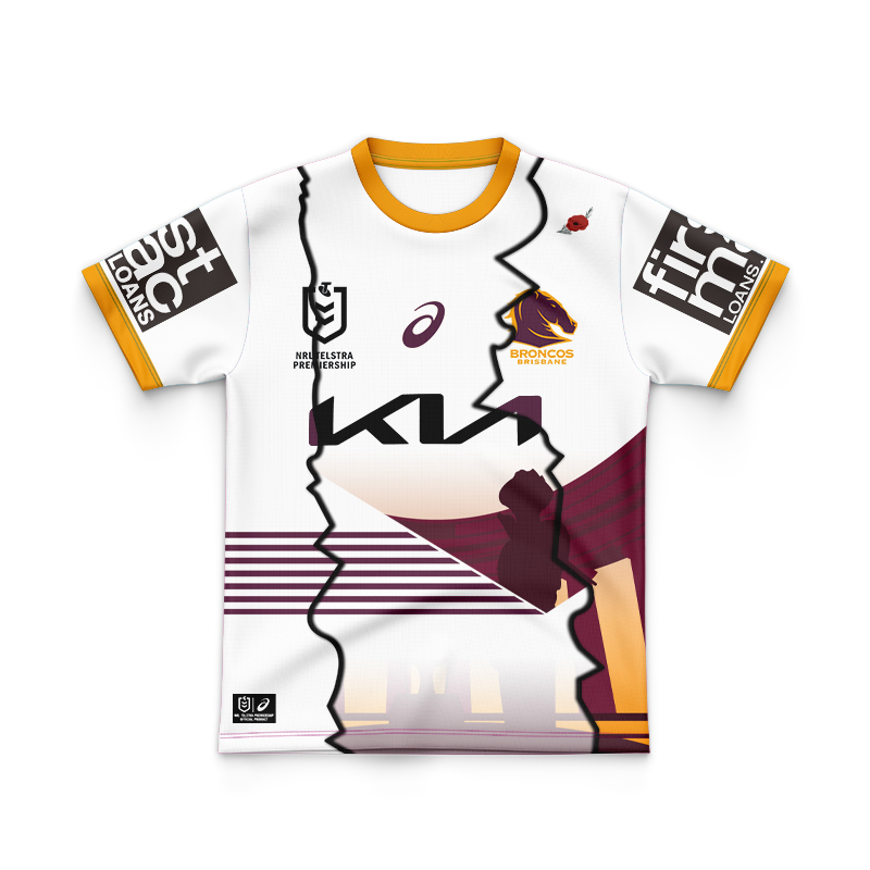 Kid's NRL Brisbane Broncos 2024 ANZAC Mix Jersey