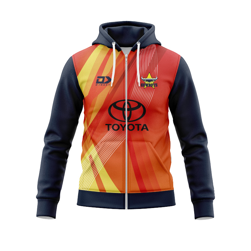 NRL North Queensland Cowboys 2024 Warm Up Zipper Hoodie