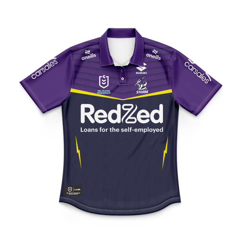 Kid's NRL Melbourne Storm 2024 Home Polo Shirt
