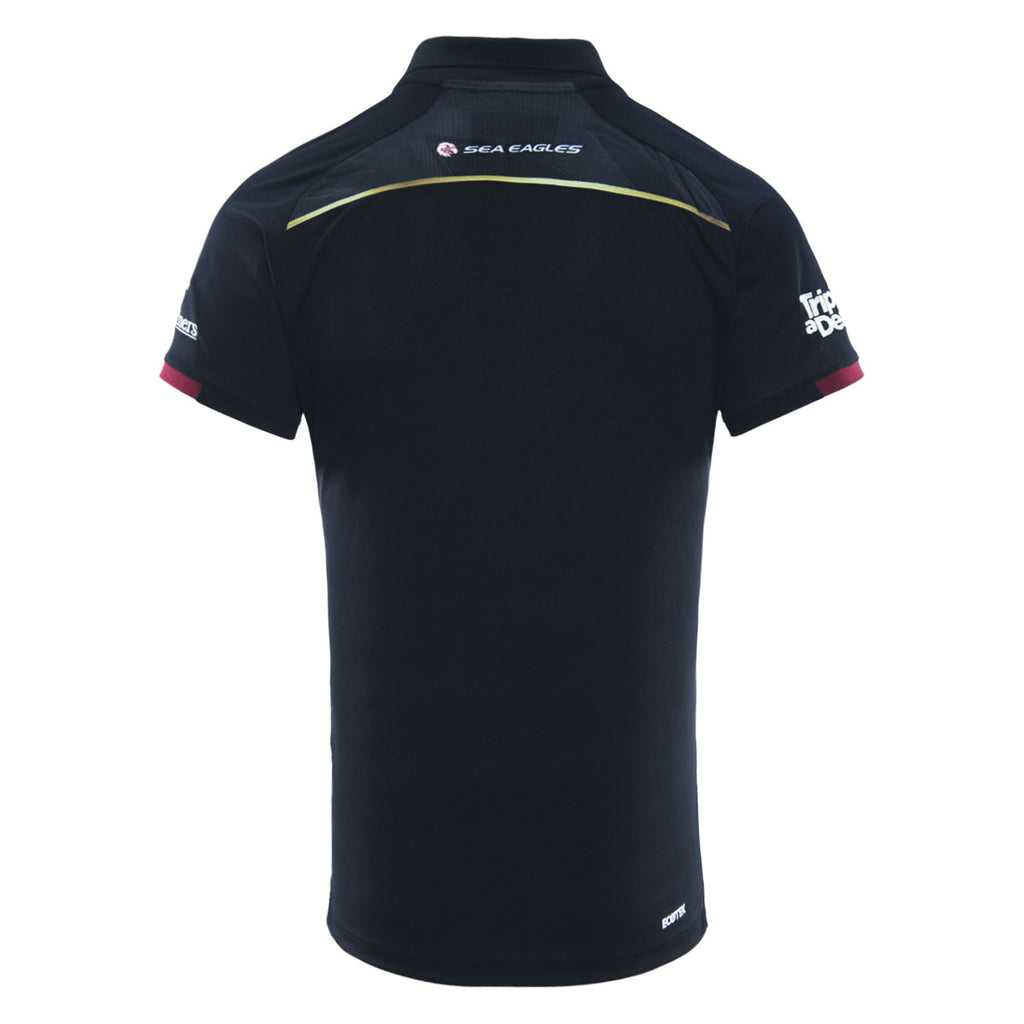 NRL Manly Warringah Sea Eagles 2025 Black Media Polo Shirt