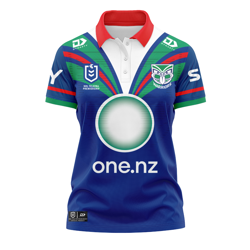 Women's NRL New Zealand Warriors 2024 Players Fit Home Polo Shirt