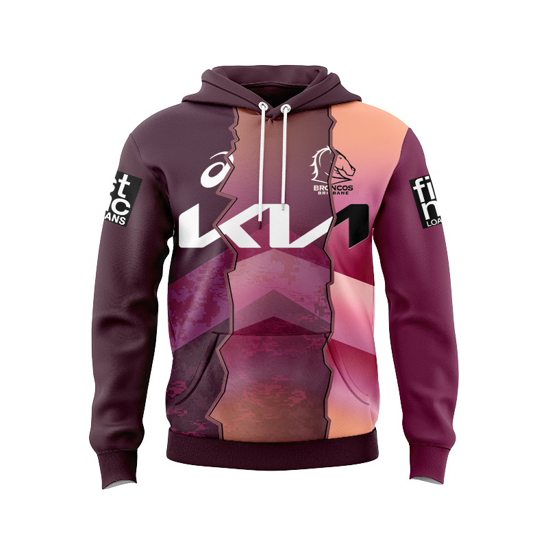 NRL Brisbane Broncos 2024 Sunstone Training Mix Hoodie