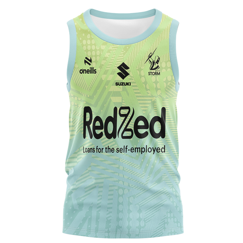NRL Melbourne Storm 2024 Green Training Singlet