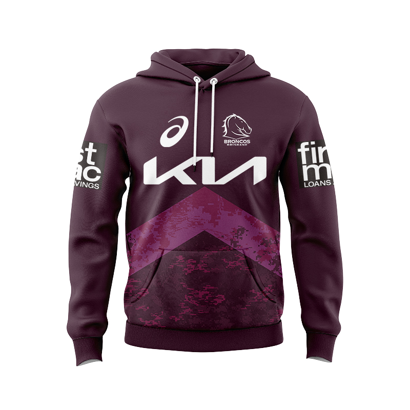 NRL Brisbane Broncos 2024 Maroon Training Hoodie