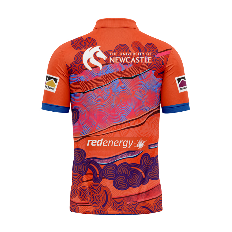 NRL Newcastle Knights 2024 Retail Indigenous Polo Shirt