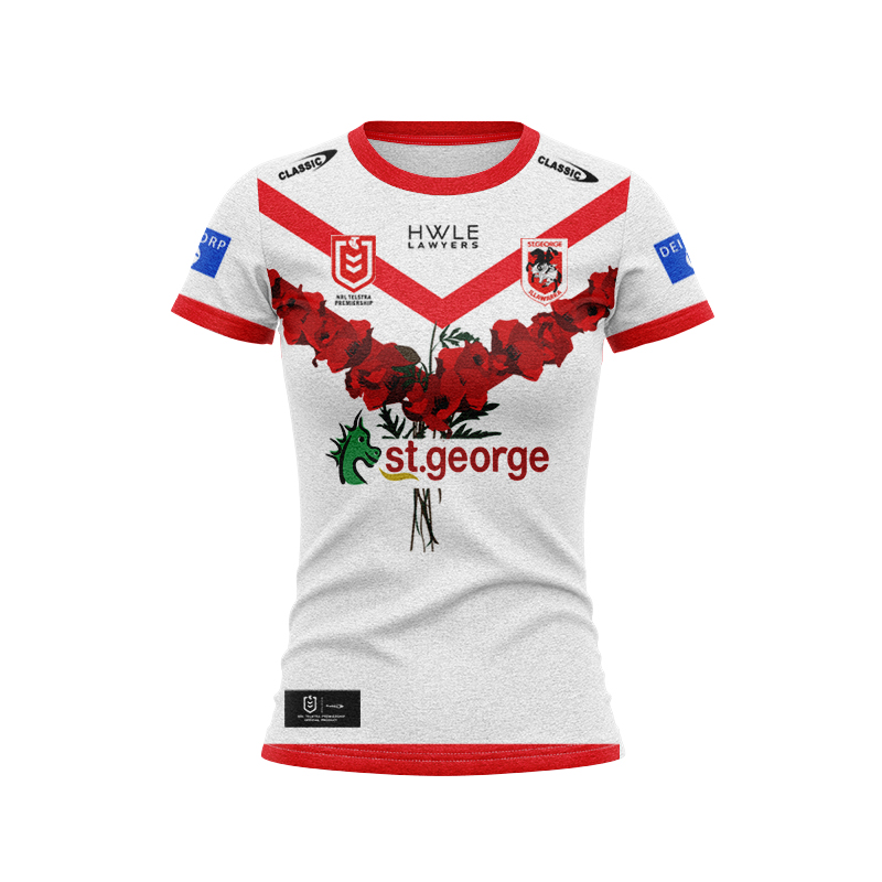 Women's NRL St George Illawarra Dragons 2024 ANZAC Commemorative Jersey