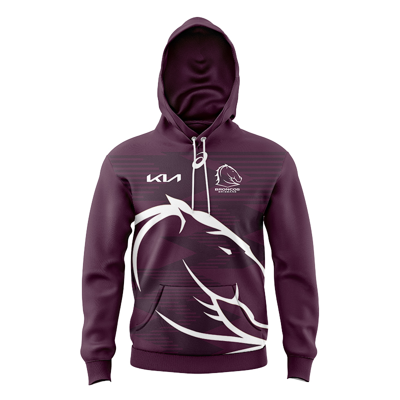 Kid's NRL Brisbane Broncos 2024 Run Out Hoodie