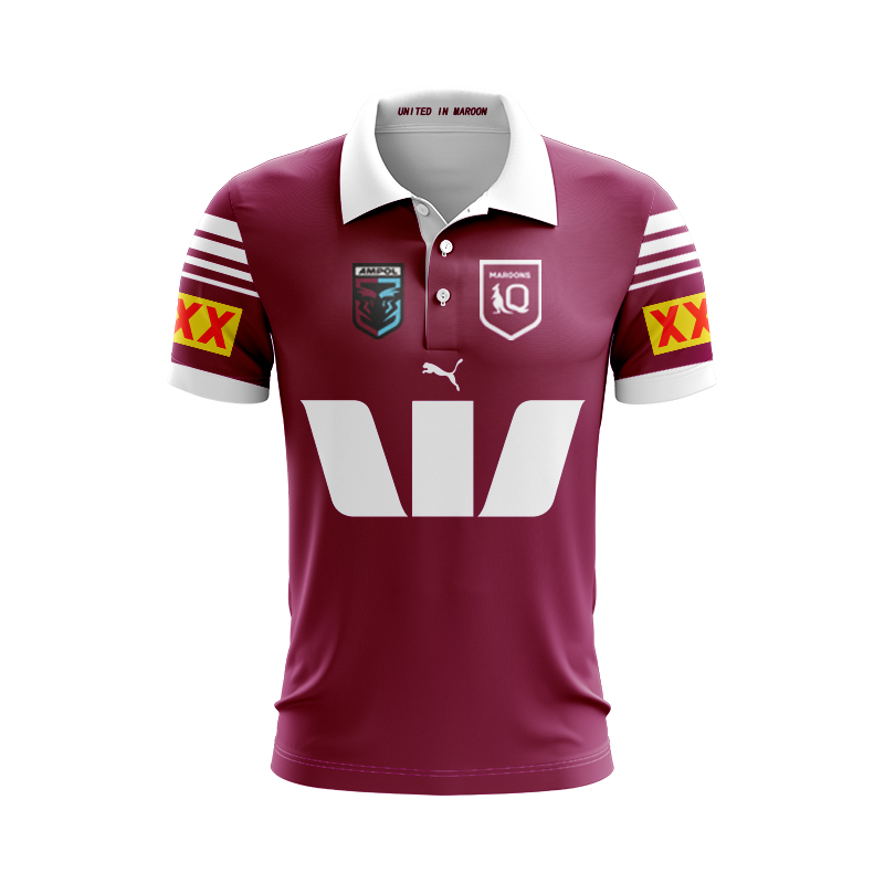 QLD Maroons State of Origin 2024 Home Polo Shirt