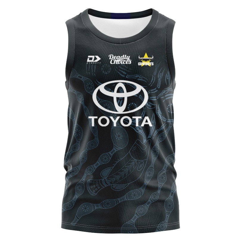 NRL North Queensland Cowboys 2024 Indigenous Dark Singlet