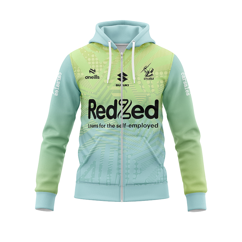 NRL Melbourne Storm 2024 Green Training Zipper Hoodie