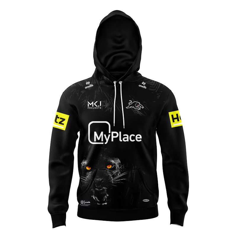 Kid's NRL Penrith Panthers 2024 Black Training Hoodie