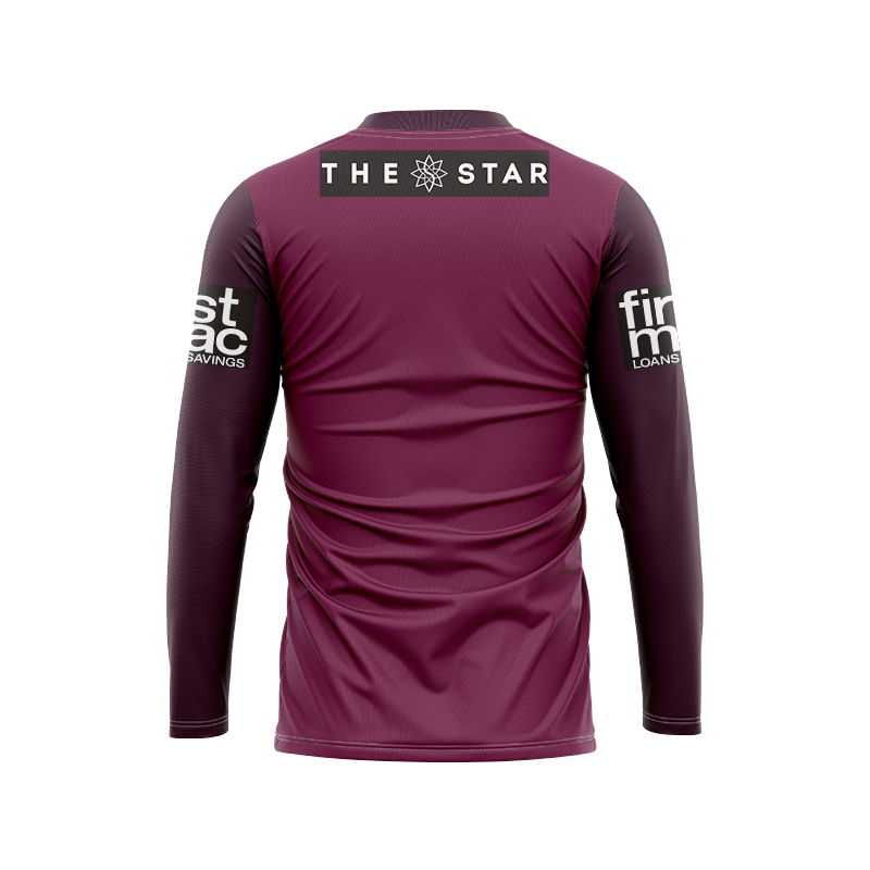 NRL Brisbane Broncos 2024 Long Sleeve Maroon Training Jersey