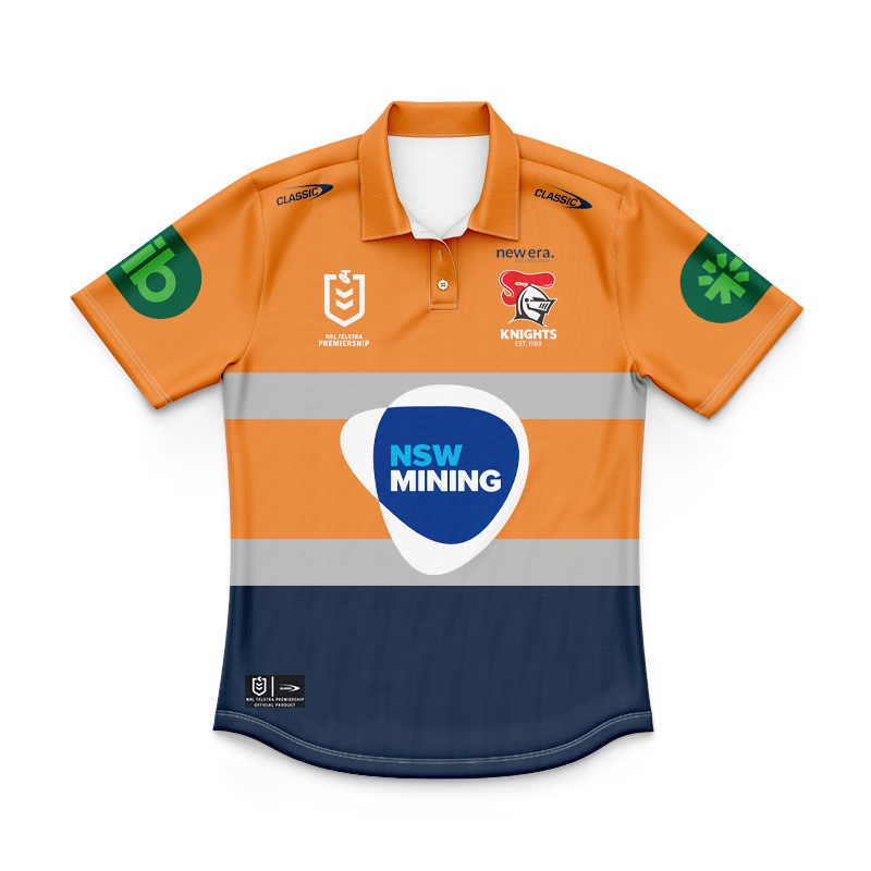 Kid's NRL Newcastle Knights 2024 Retail Mining Polo Shirt