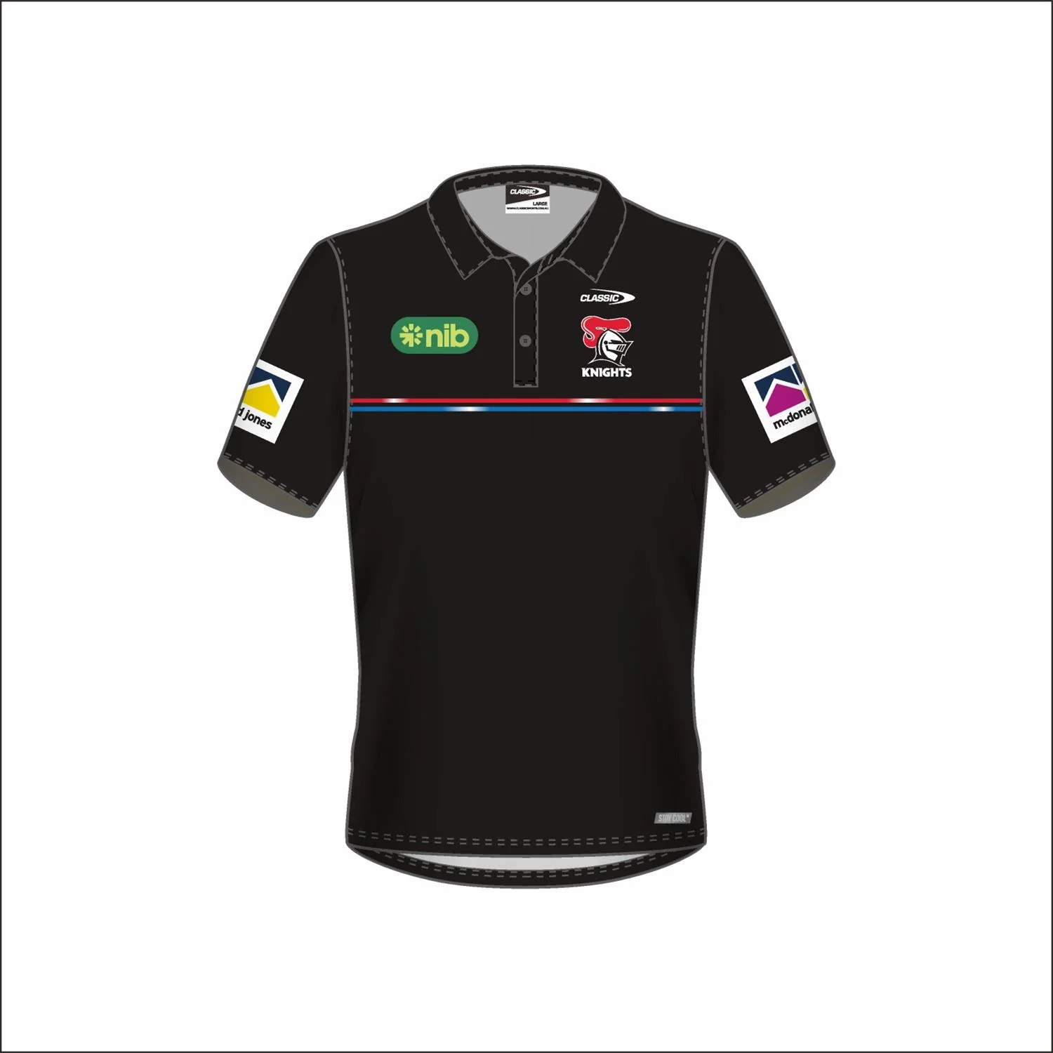 Kid's NRL Newcastle Knights 2025 Media Polo Shirt