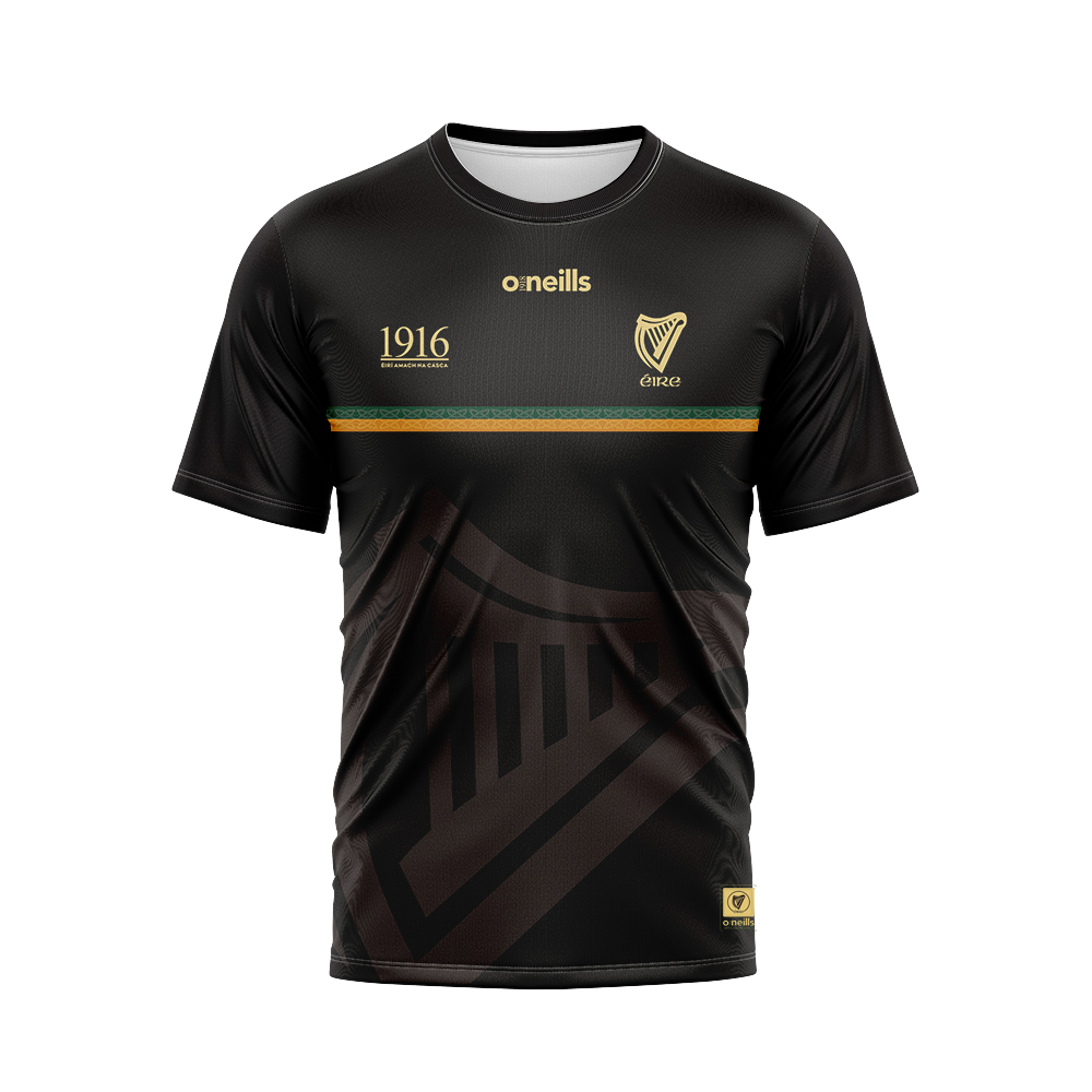 Men's GAA New 1916 Commemoration Player Fit Jersey Black Yellow