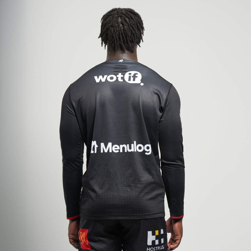 NRL South Sydney Rabbitohs 2025 Black Pro Long Sleeve Training Jersey