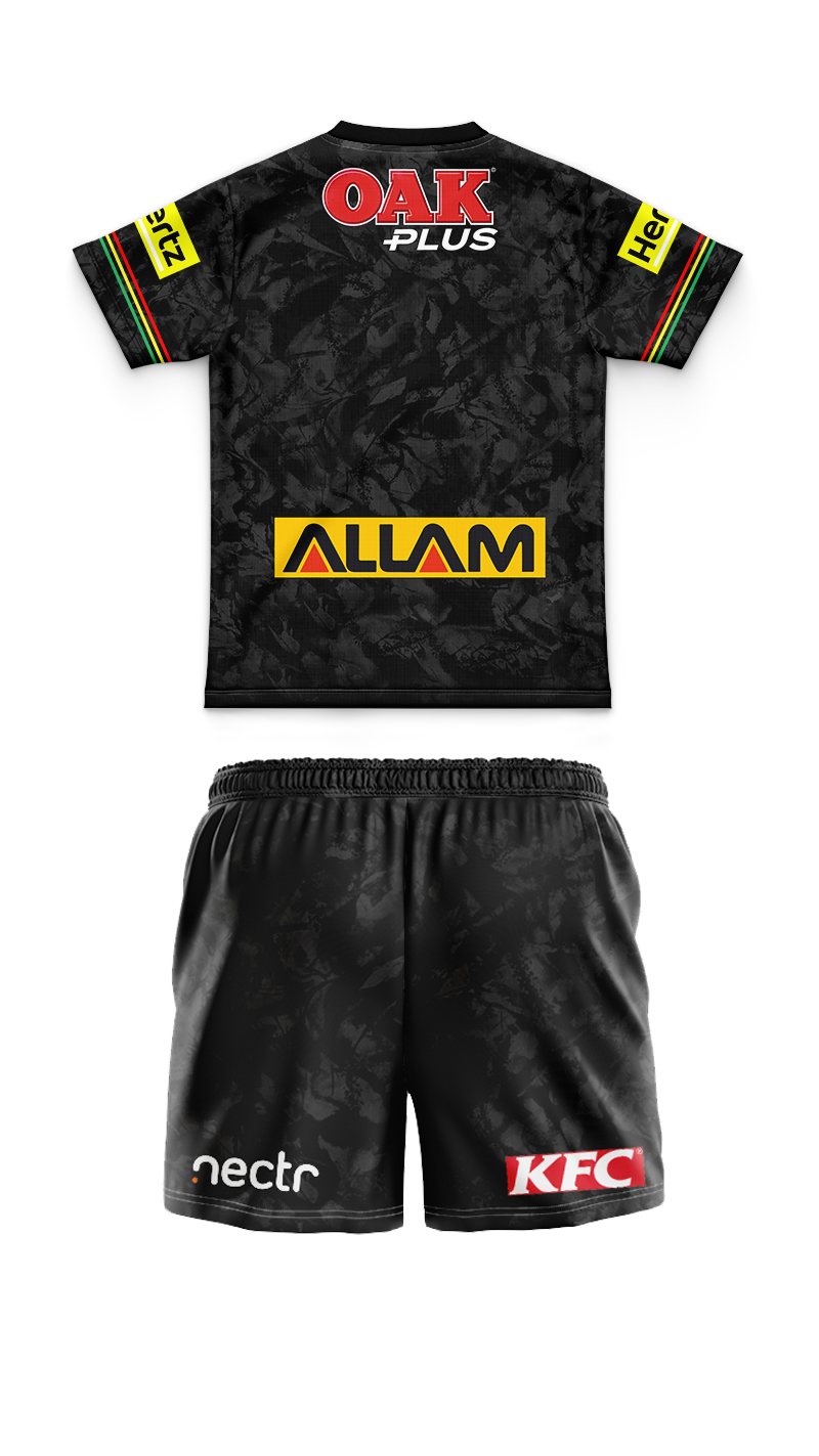 Kid's NRL Penrith Panthers 2024 Dark Training Jersey+Shorts
