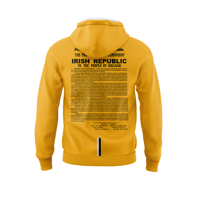 Men's Ireland 1916 Commemoration Yellow GAA Hoodie