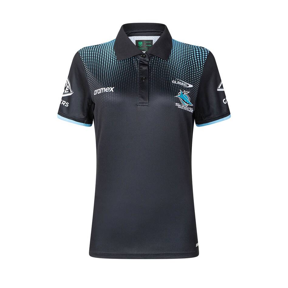 Women's NRL Cronulla-Sutherland Sharks 2025 Media Polo Shirt
