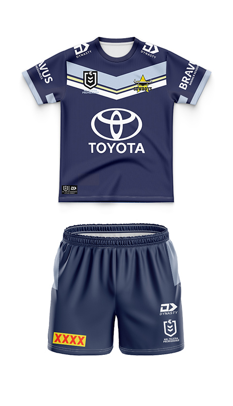 Kid's NRL North Queensland Cowboys 2024 Home Jersey+Shorts