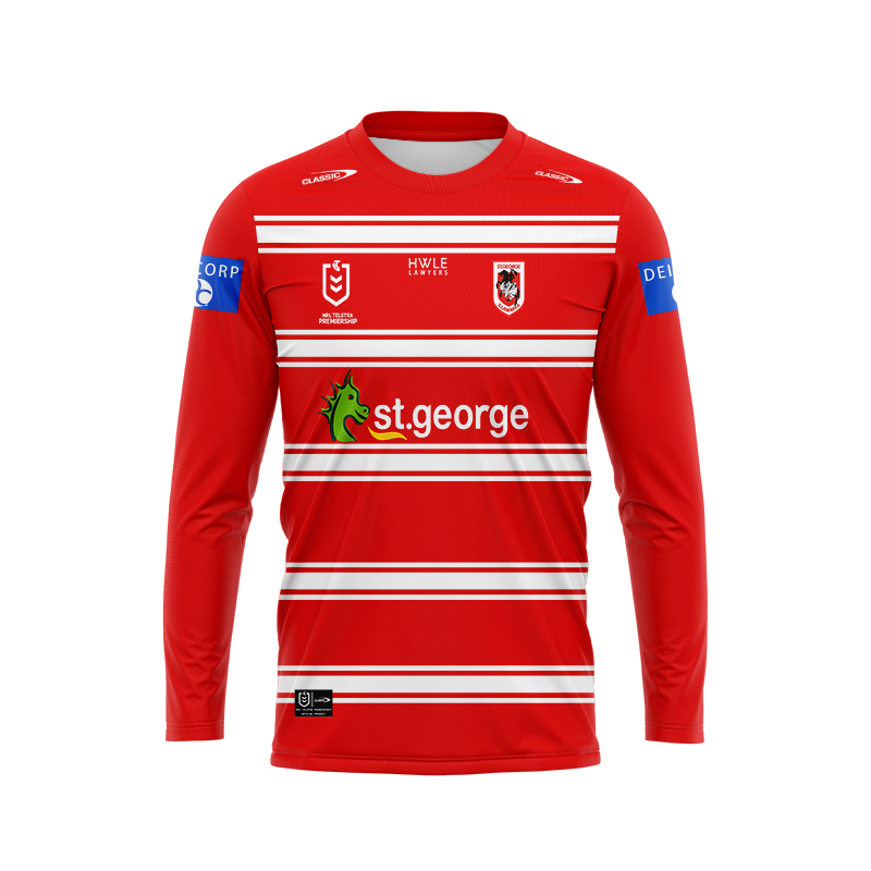 NRL St George Illawarra Dragons 2024 Long Sleeve Away Jersey