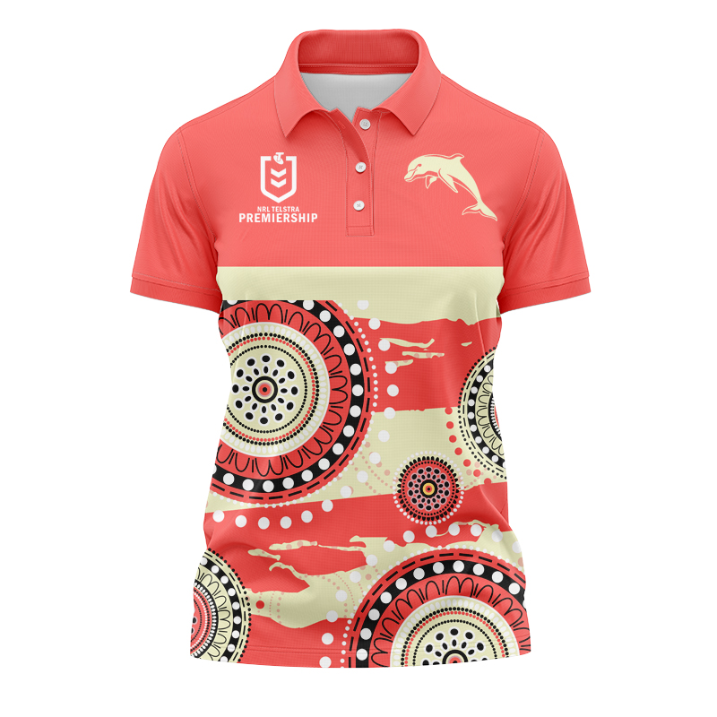 Women's NRL Dolphins 2024 Indigenous Polo Shirt