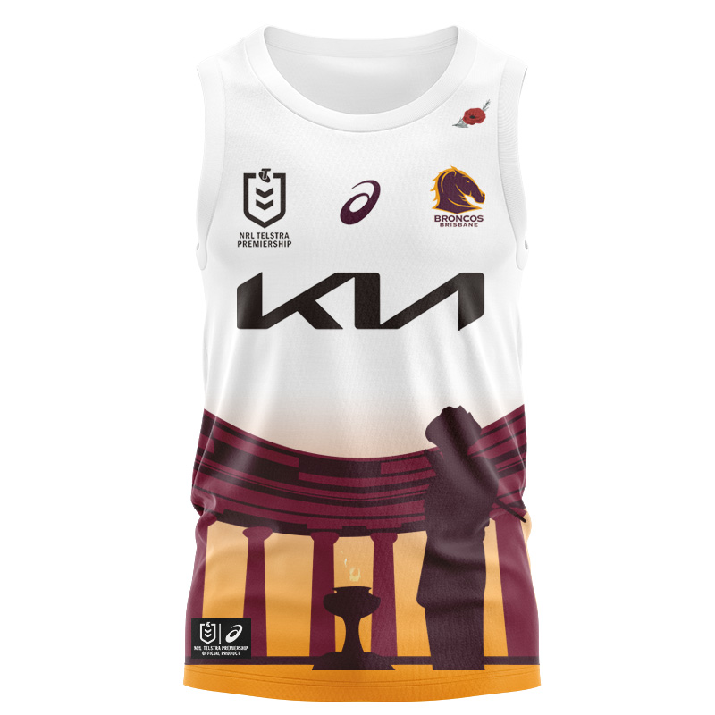 NRL Brisbane Broncos 2024 ANZAC Singlet