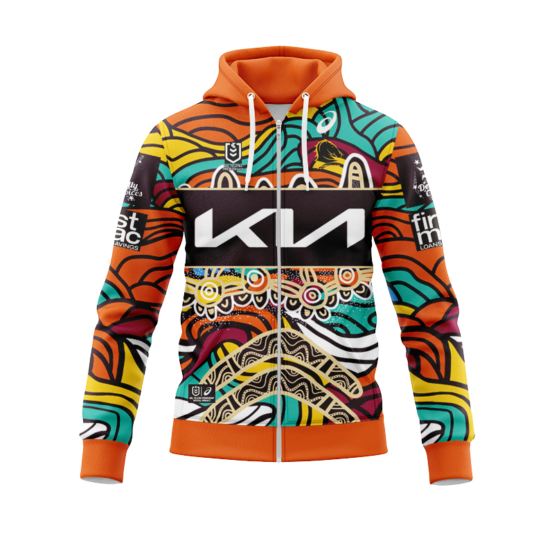 NRL Brisbane Broncos 2023 Indigenous Zipper Hoodie