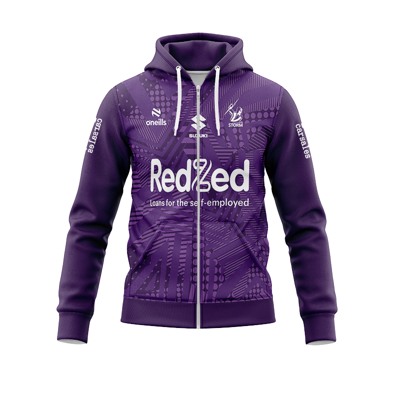 NRL Melbourne Storm 2024 Purple Training Zipper Hoodie