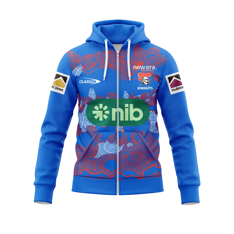NRL Newcastle Knights 2024 Warm Up Zipper Hoodie