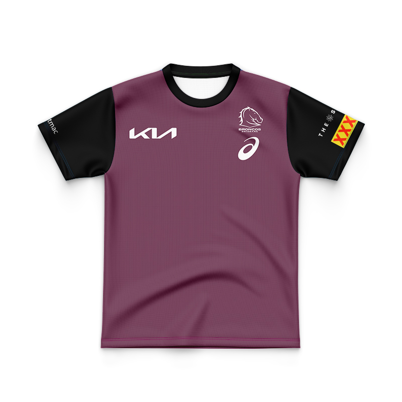 Kid's NRL Brisbane Broncos 2024 Maroon Training Jersey