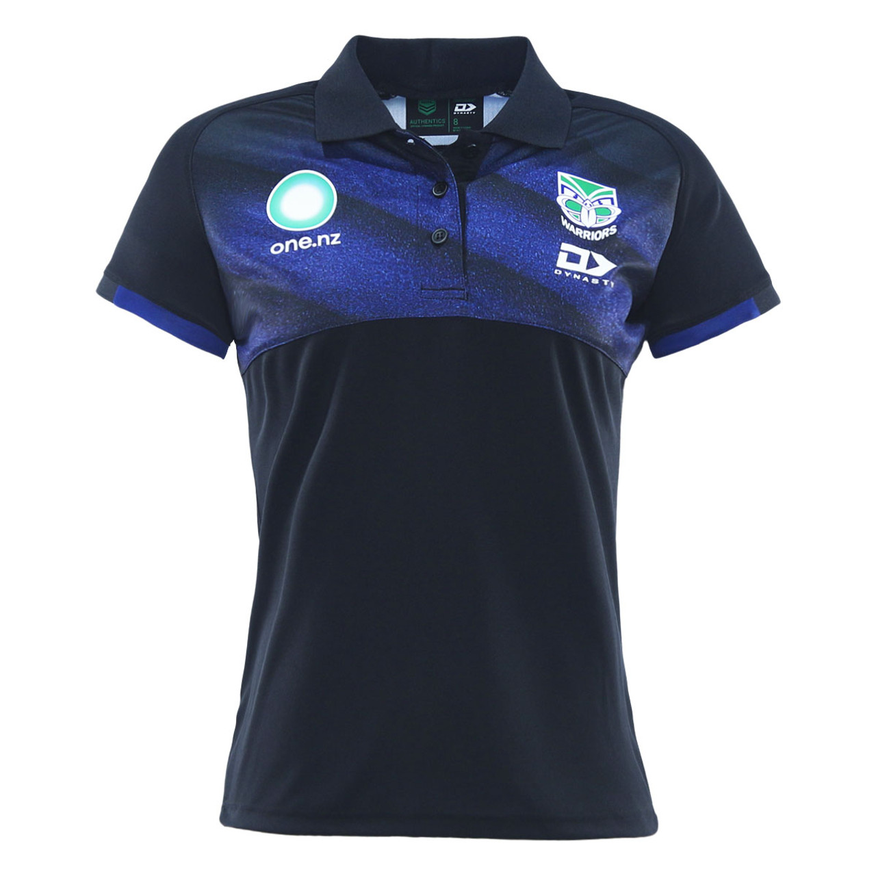 Women's NRL New Zealand Warriors 2025 Black Sand Media Polo Shirt