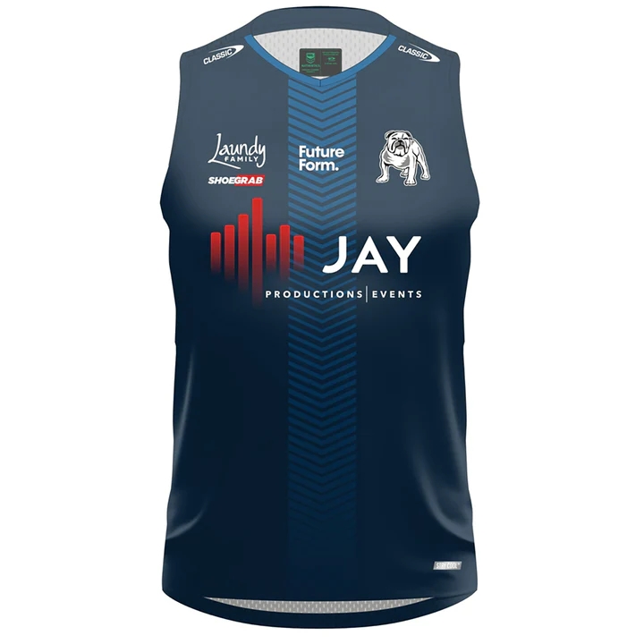 NRL Canterbury-Bankstown Bulldogs 2024 Navy Training Singlet