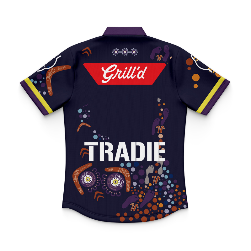 Kid's NRL Melbourne Storm 2024 Indigenous Polo Shirt