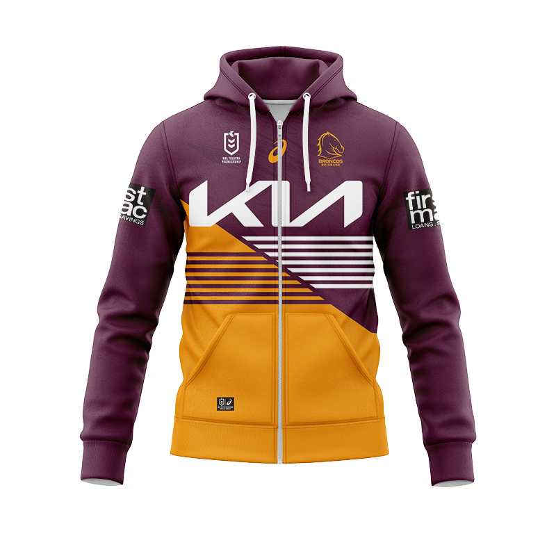 NRL Brisbane Broncos 2024 Home Zipper Hoodie