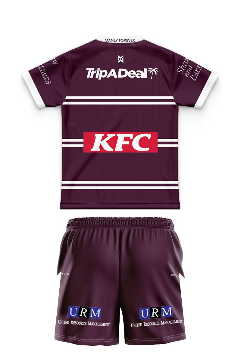 Kid's NRL Manly Warringah Sea Eagles 2024 Home Jersey+Shorts
