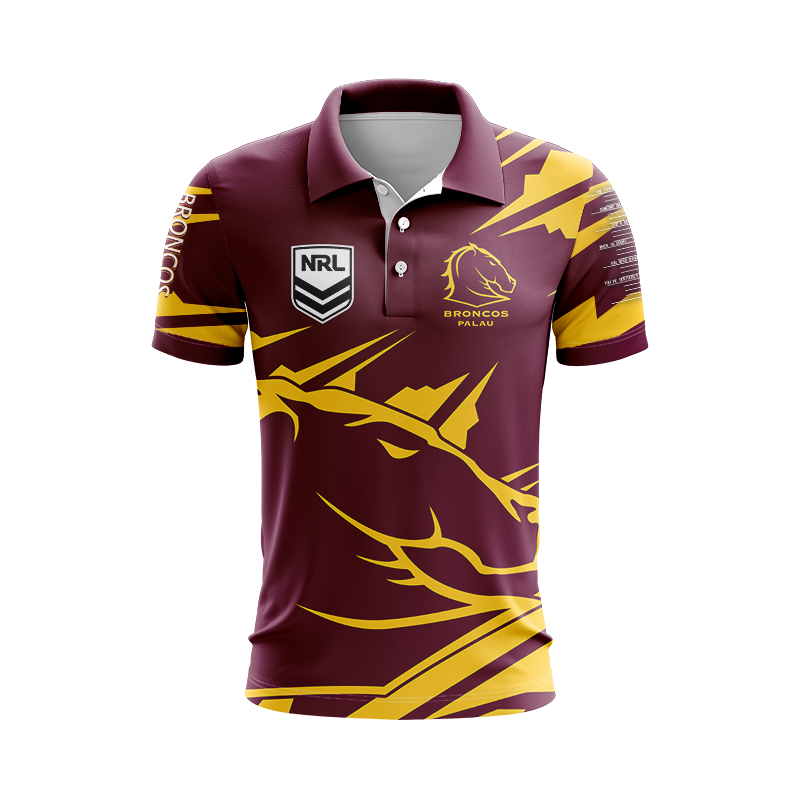 NRL Brisbane Broncos 2024 'FISHFINDER' Polo Shirt