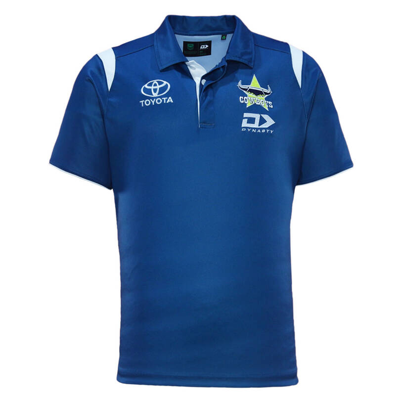 NRL North Queensland Cowboys 2024 Blue Training Polo Shirt