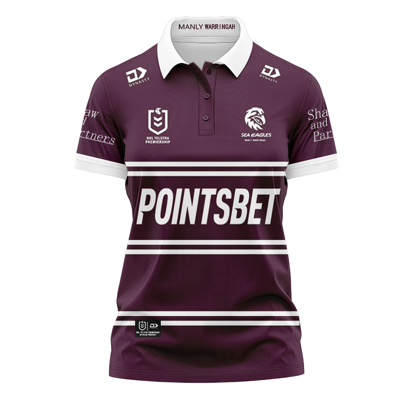 Women's NRL Manly Warringah Sea Eagles 2024 Home Polo Shirt