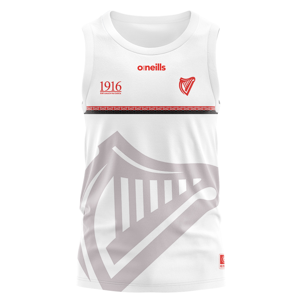 Men's Ireland GAA 1916 Commemoration White Red Sleeveless Jersey
