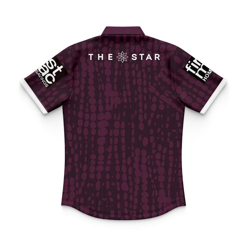 Kid's NRL Brisbane Broncos 2025 Maroon Training Polo Shirt