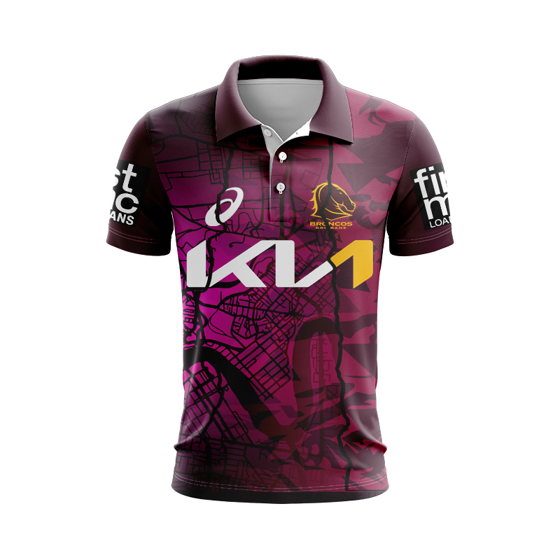 NRL Brisbane Broncos 2024 Alternate Mix Polo Shirt