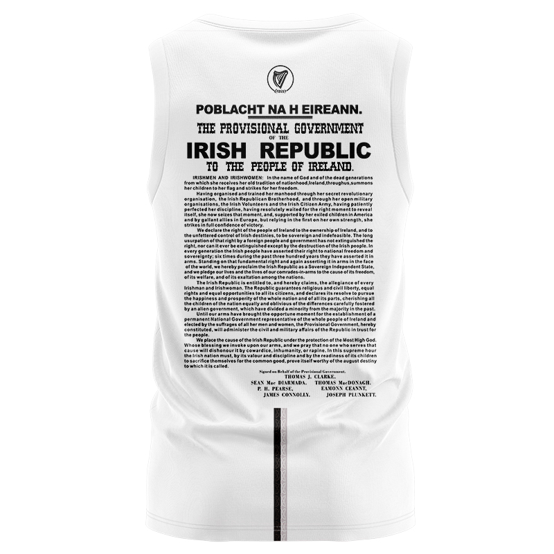 Men's Ireland GAA 1916 Commemoration White Sleeveless Jersey