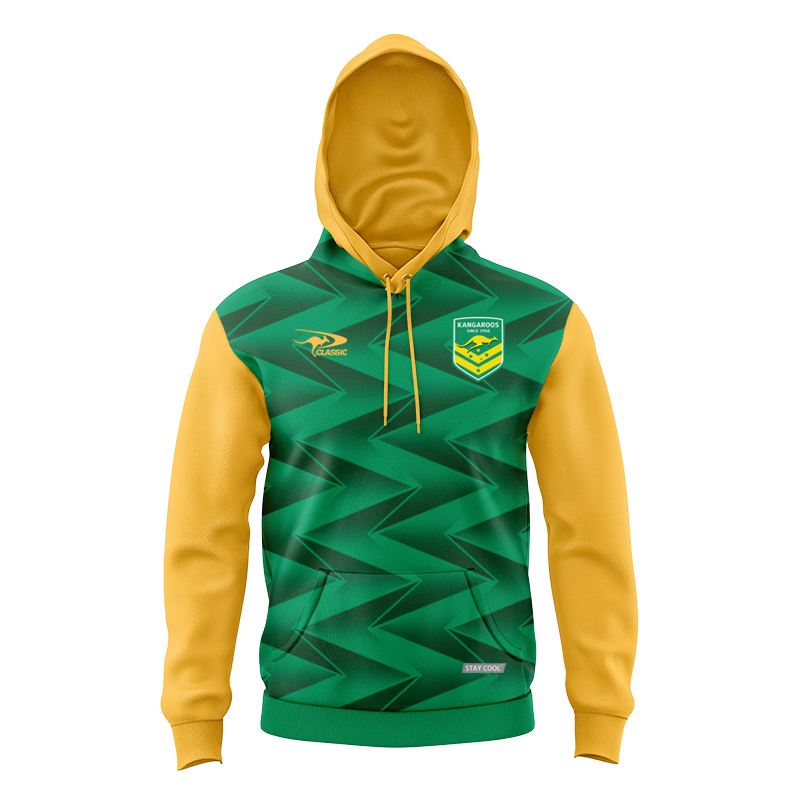 Kid's Australia Kangaroos 2024 Green Pro Training Hoodie