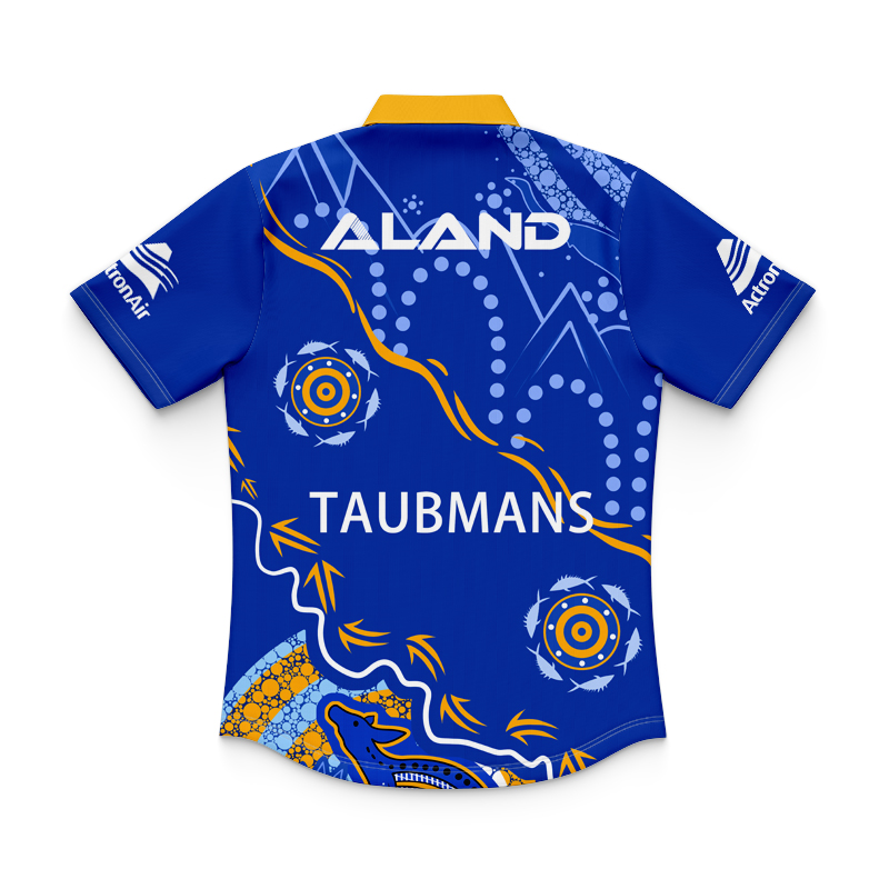 Kid's NRL Parramatta Eels 2024 Indigenous Polo Shirt