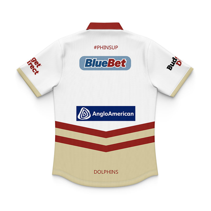 Kid's NRL Dolphins 2024 Away Polo Shirt