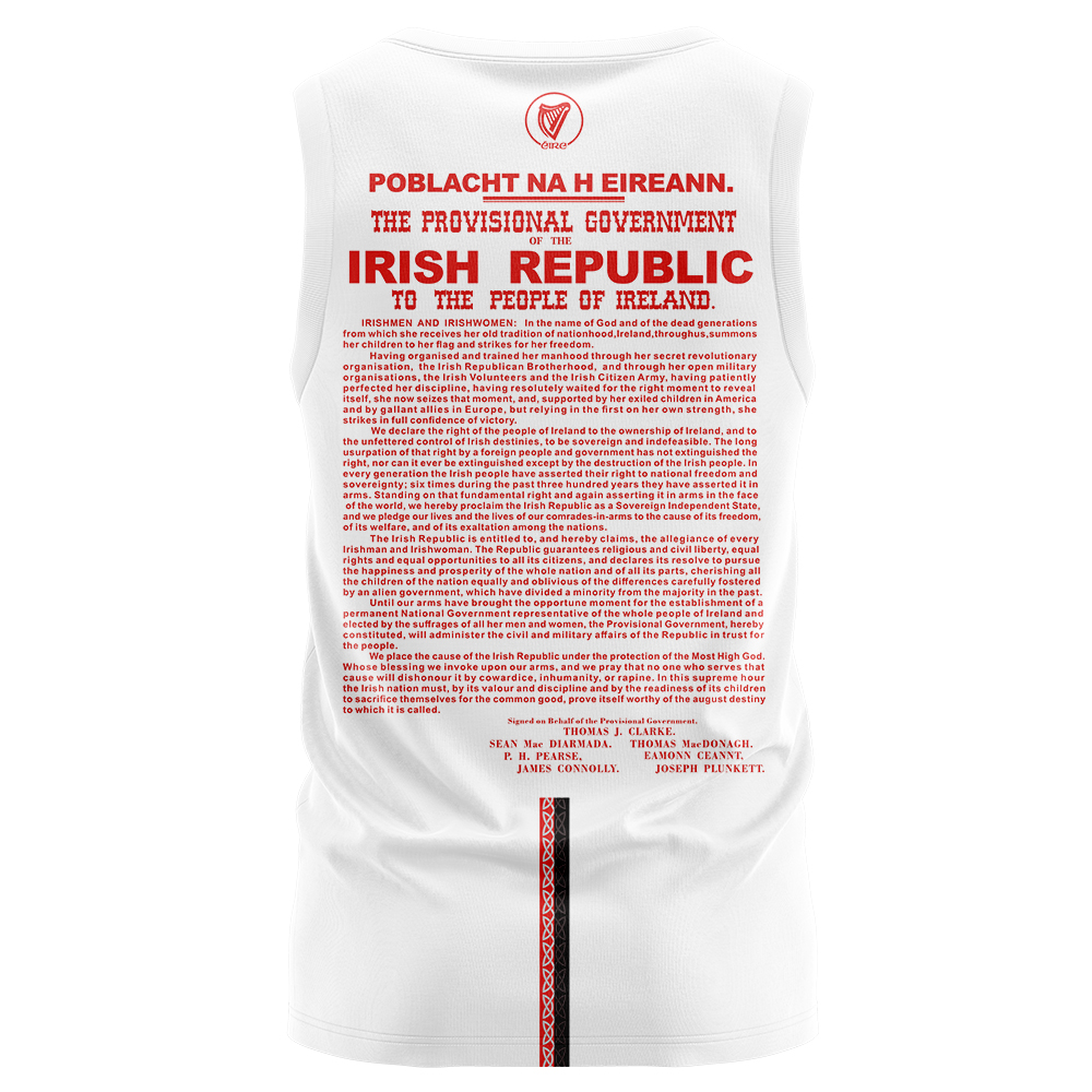 Men's Ireland GAA 1916 Commemoration White Red Sleeveless Jersey