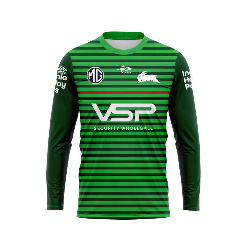 NRL South Sydney Rabbitohs 2024 Long Sleeve Green Training Jersey